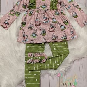 Long sleeve set with ruffles